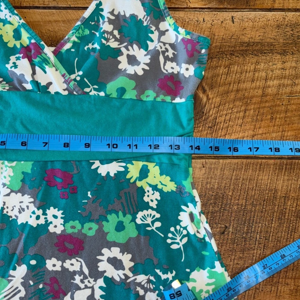 Patagonia Womens Worn Wear Margot Green Floral Tank Organic Cotton Dress Medium - Picture 8 of 9
